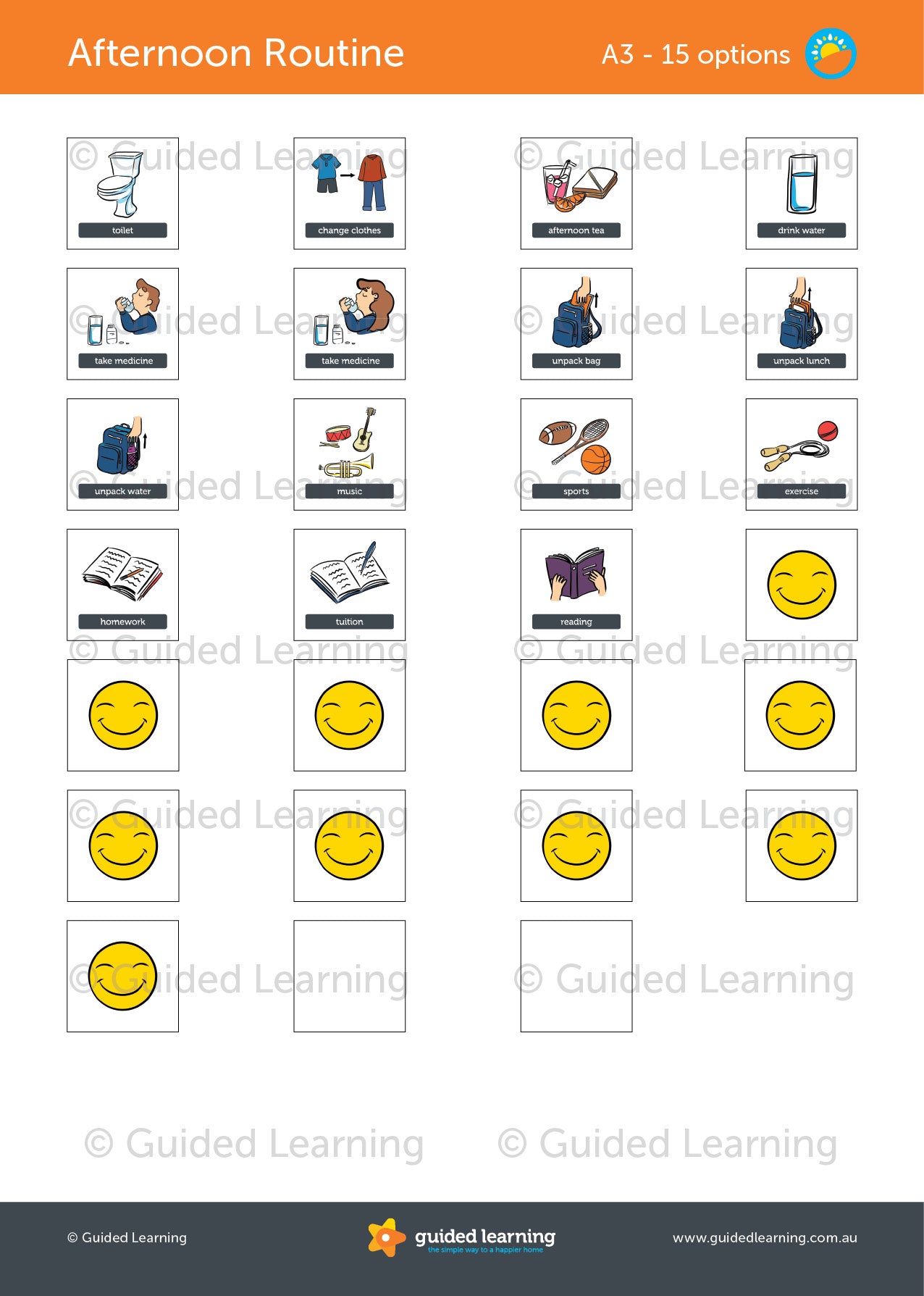 Afternoon Routine Chart For Kids