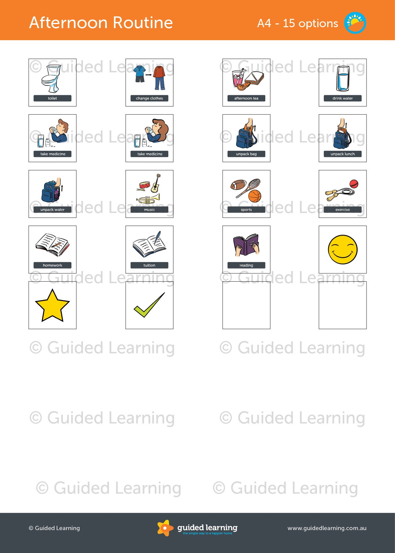 Afternoon Routine Chart For Kids