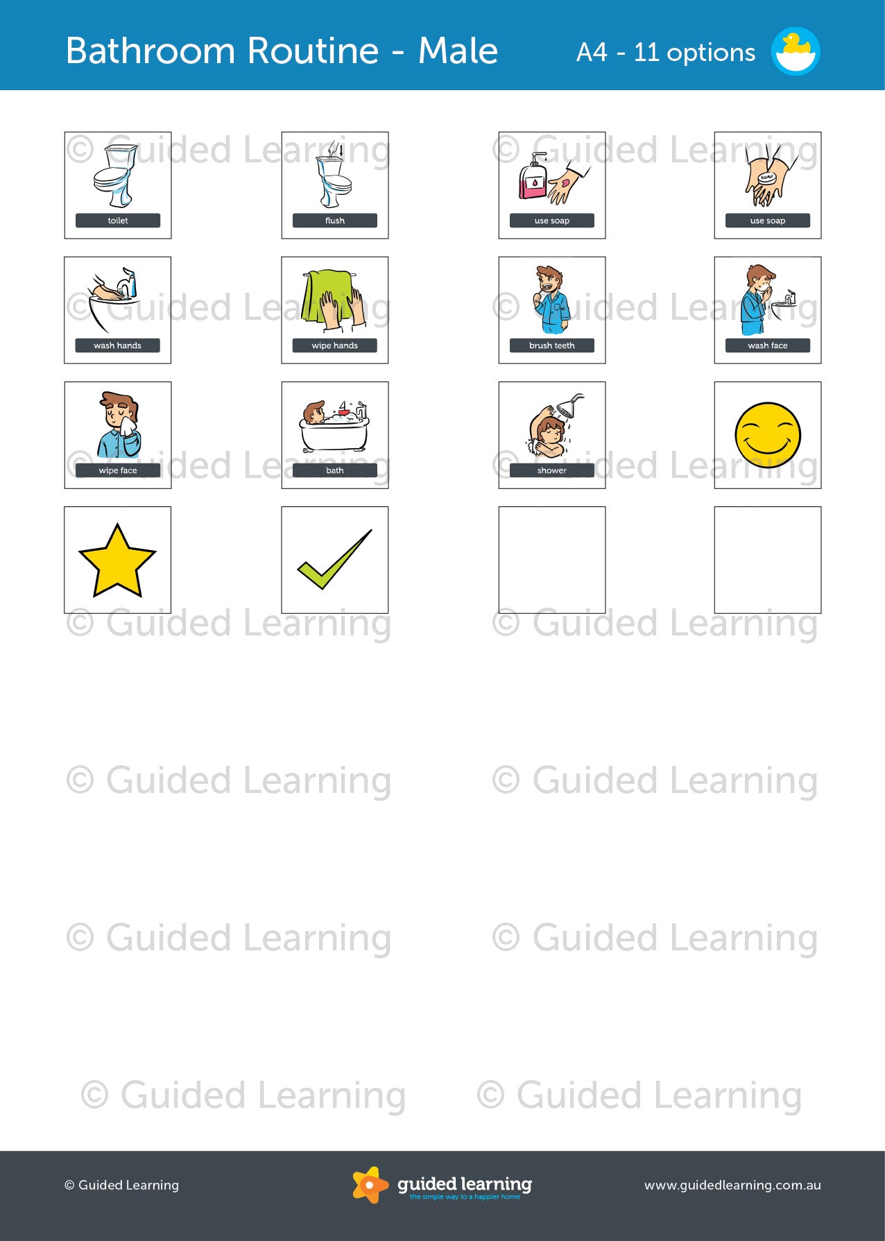 Bathtime Routine Chart For Kids