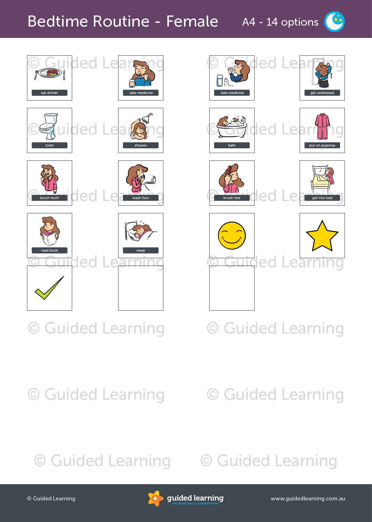 Bedtime Routine Chart For Kids