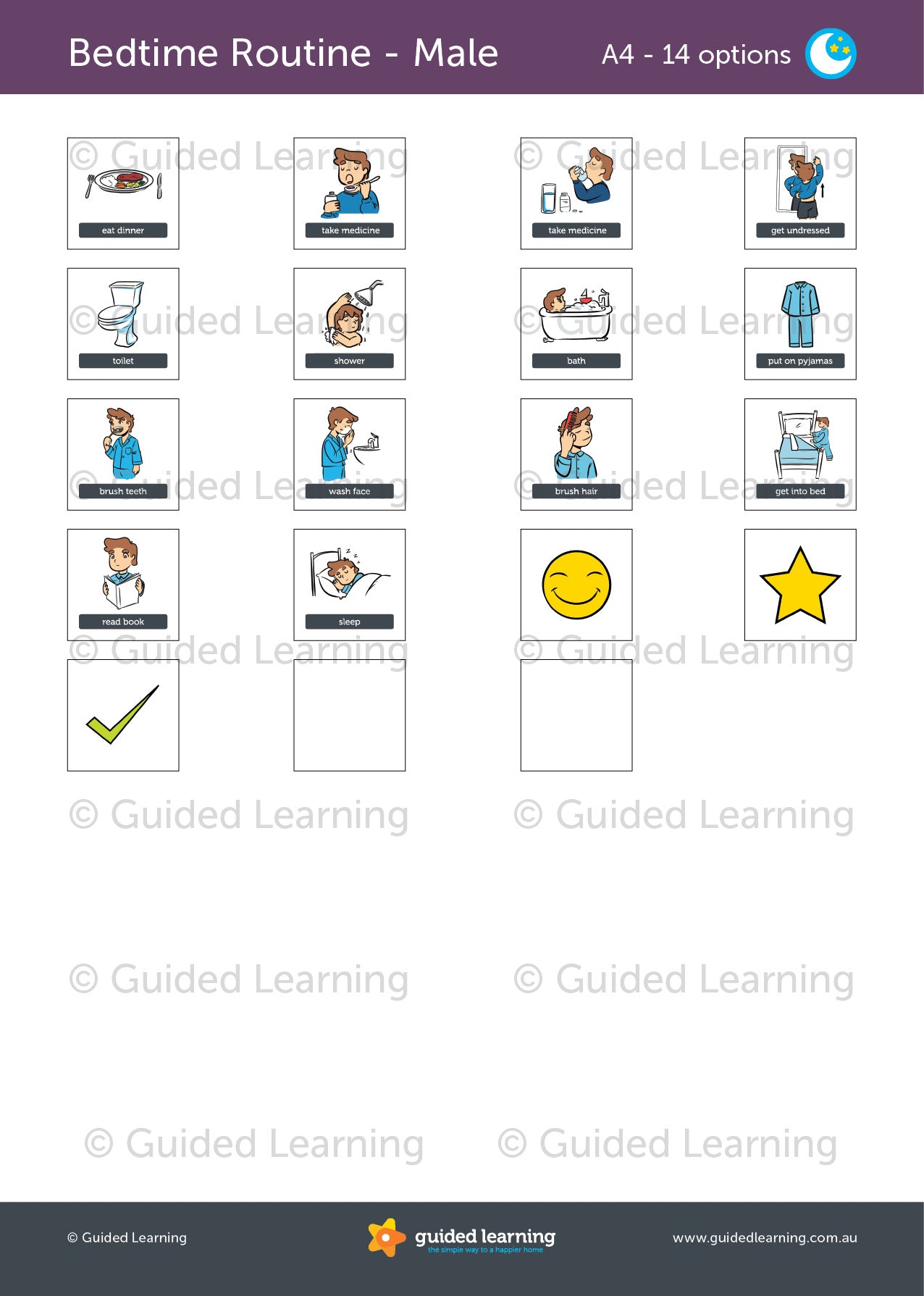 Bedtime Routine Chart For Kids