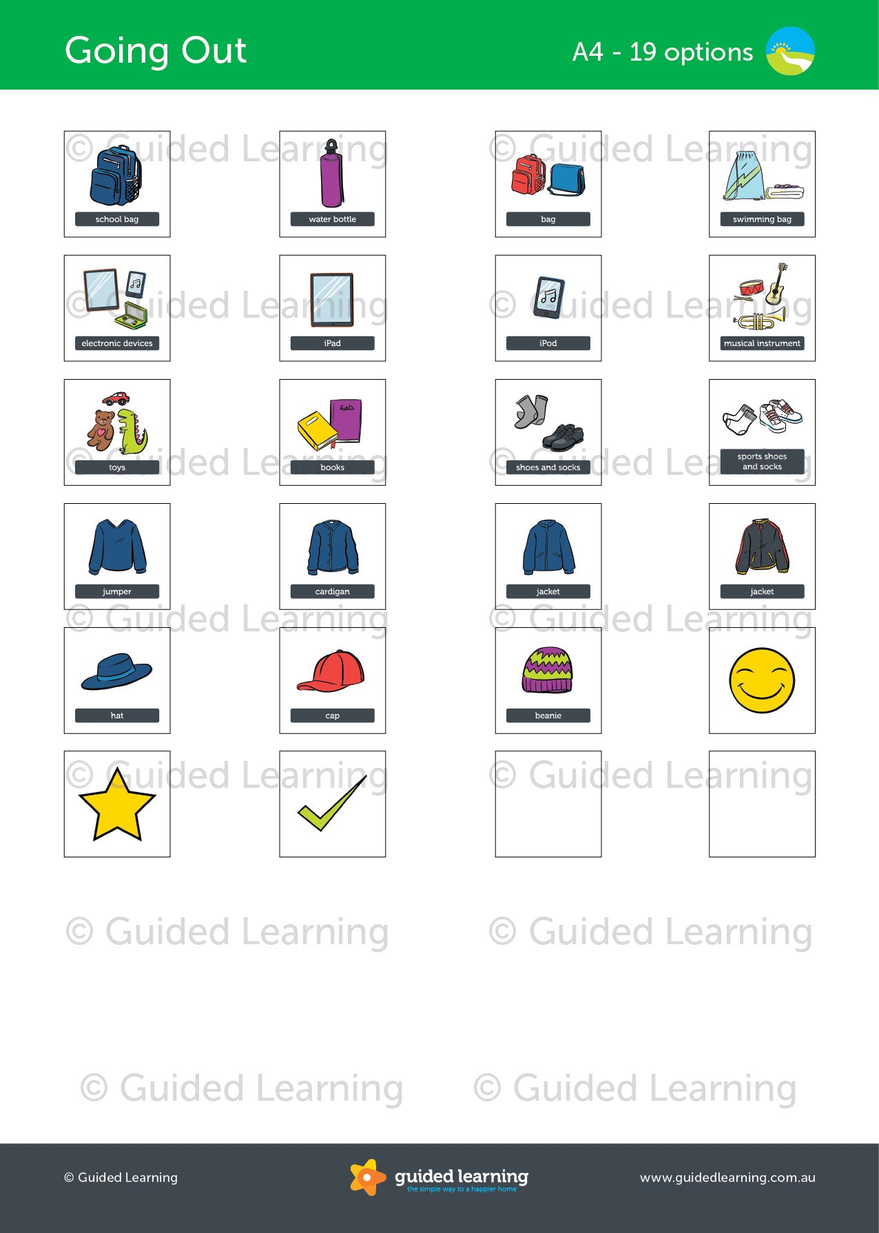 Going Out Routine Chart For Kids
