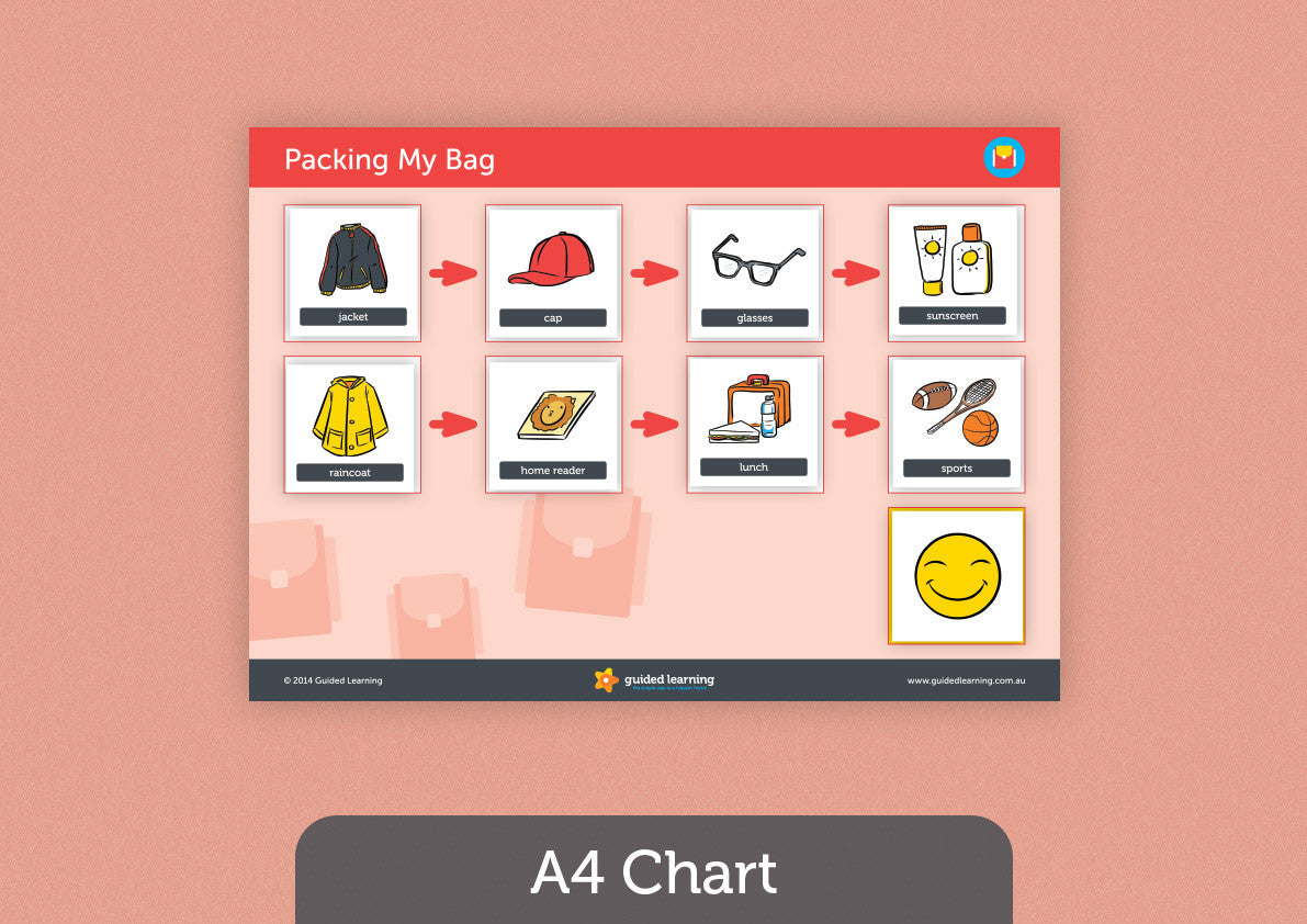 Packing My Bag Routine Chart For Kids